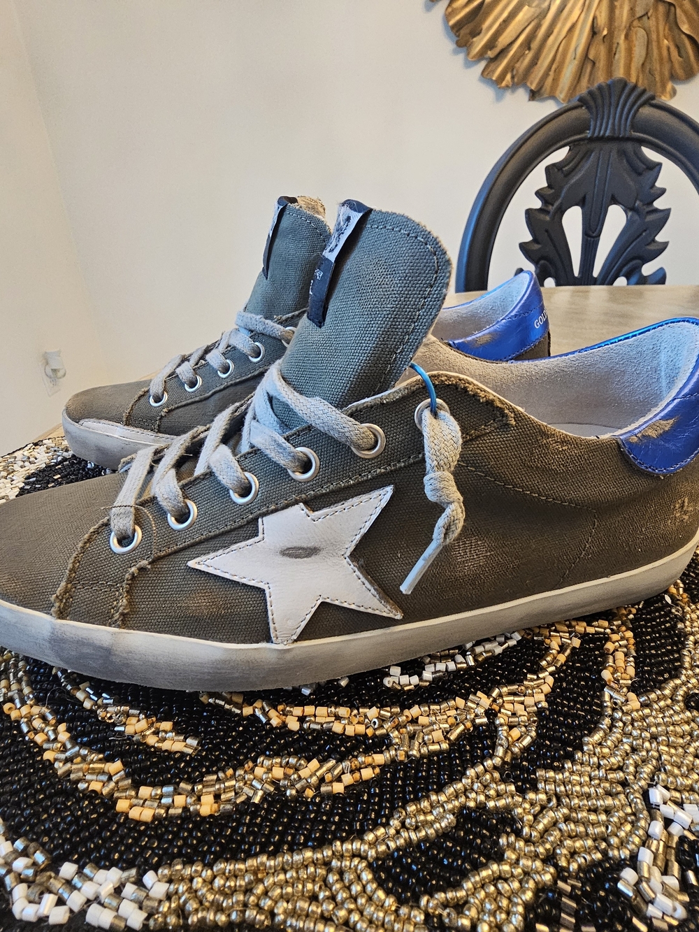 Golden Goose Superstar Canvas Crystal Charm Sneakers💎 - Picture 3 of 12